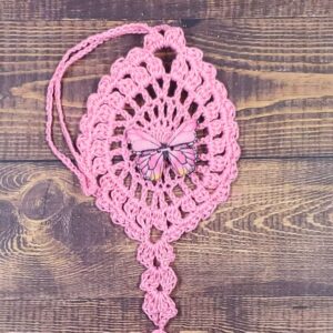 Pink Butterfly on Pastel Pink Flutter Charm