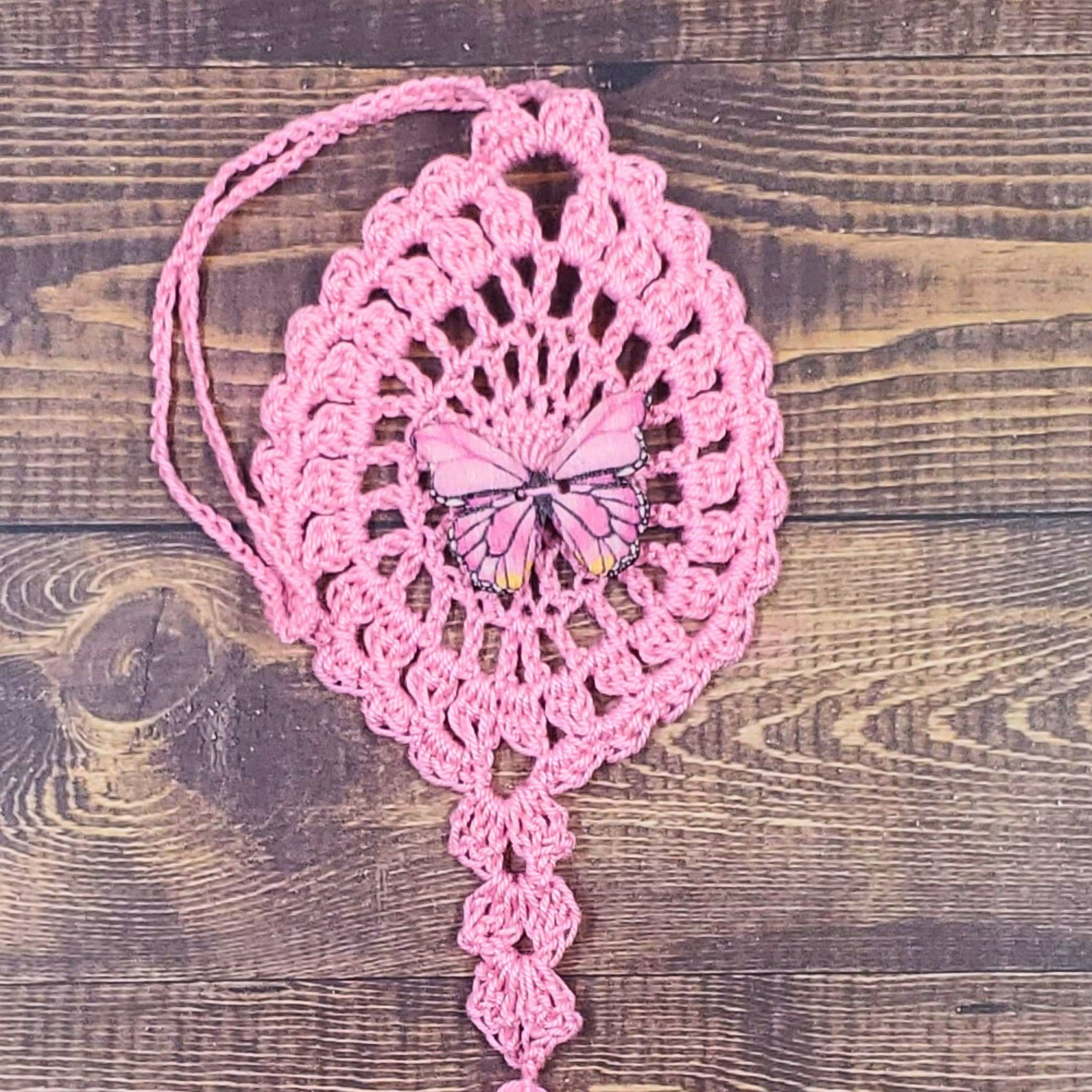 Pink Butterfly on Pastel Pink Flutter Charm