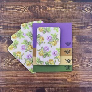 Roses Design Handmade Card & Envelope Set