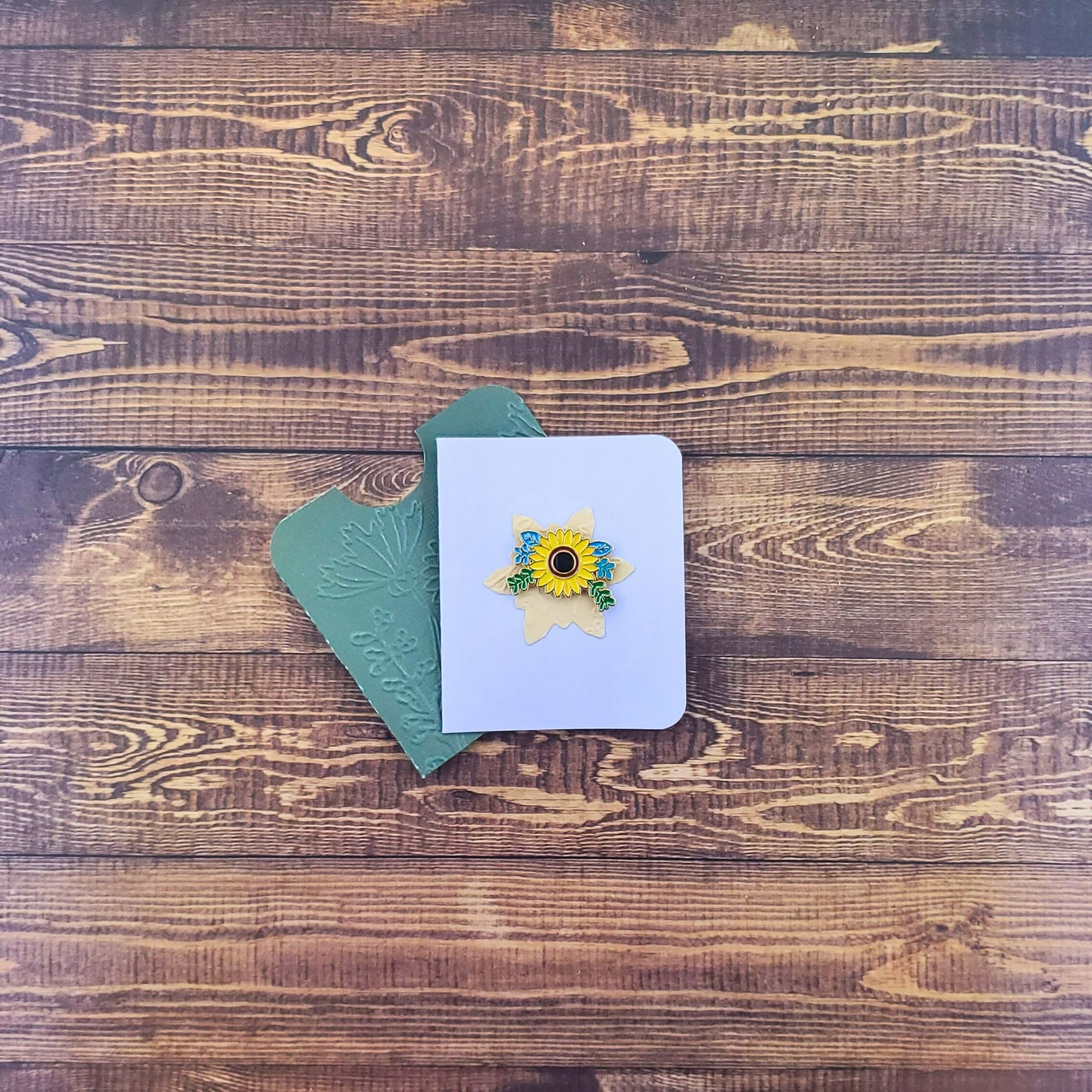Sunflower with Leaves Enamel Pin
