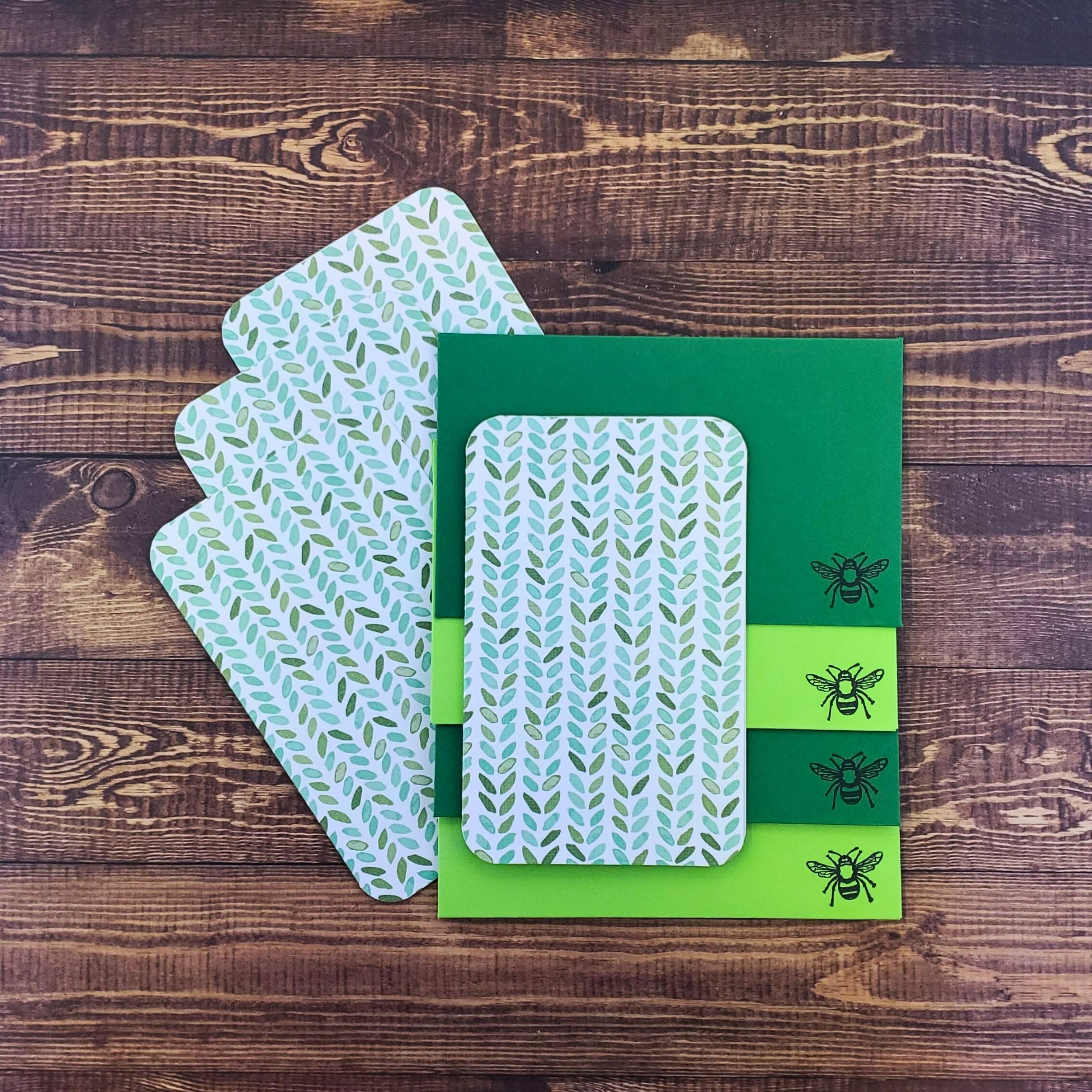 Leaves Design Handmade Card & Envelope Set