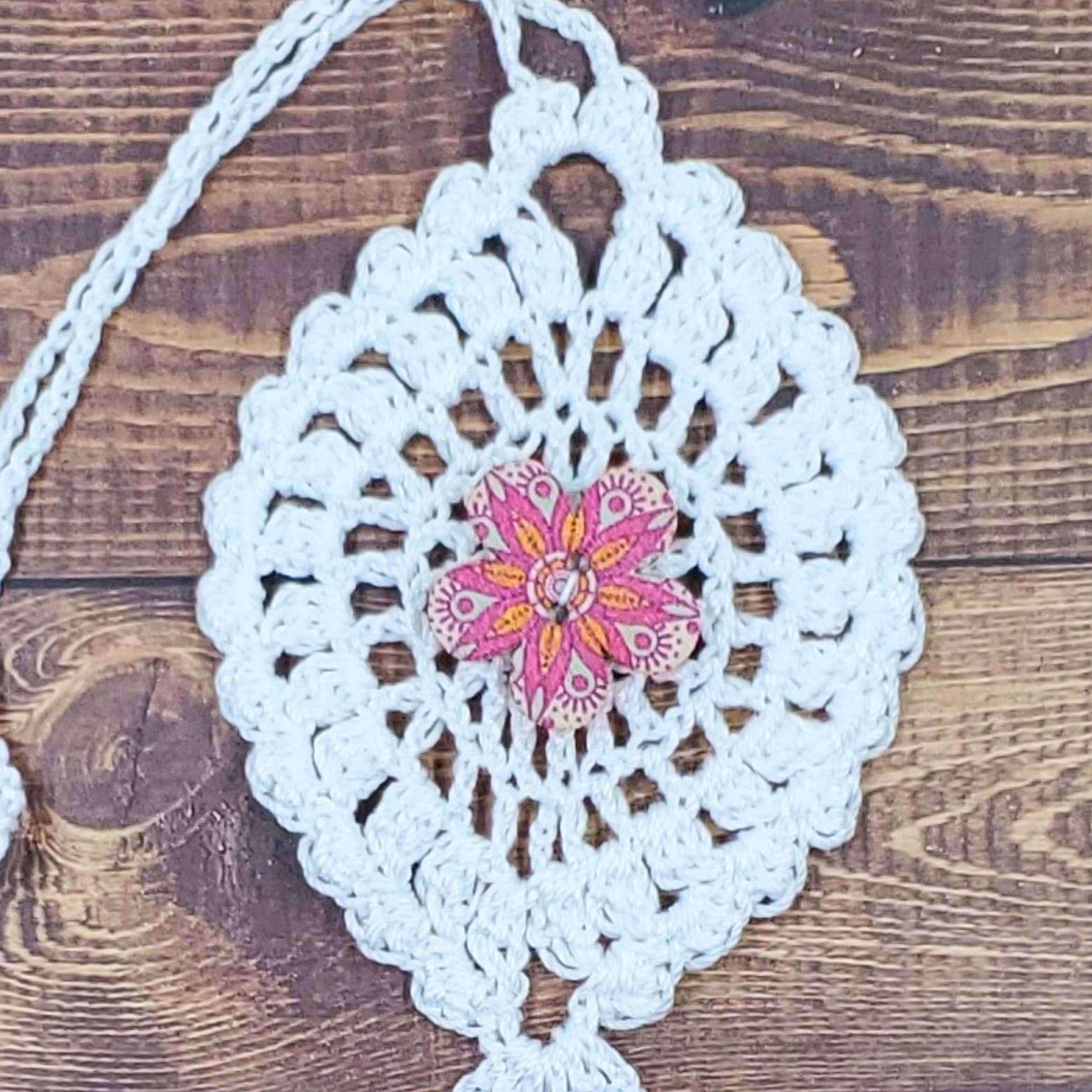 Mandala Flower on White Bloom Charm