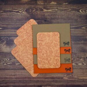 Orange Colored Design Handmade Card & Envelope Set