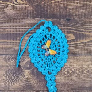 Watercolor Rainbow Butterfly on Turquoise Flutter Charm