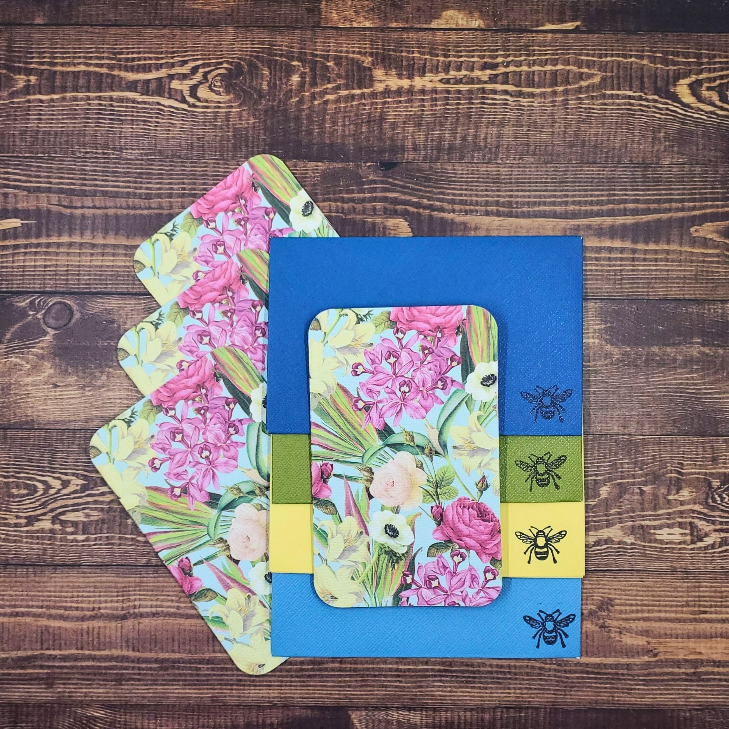 Tropical Floral Design Handmade Card & Envelope Set