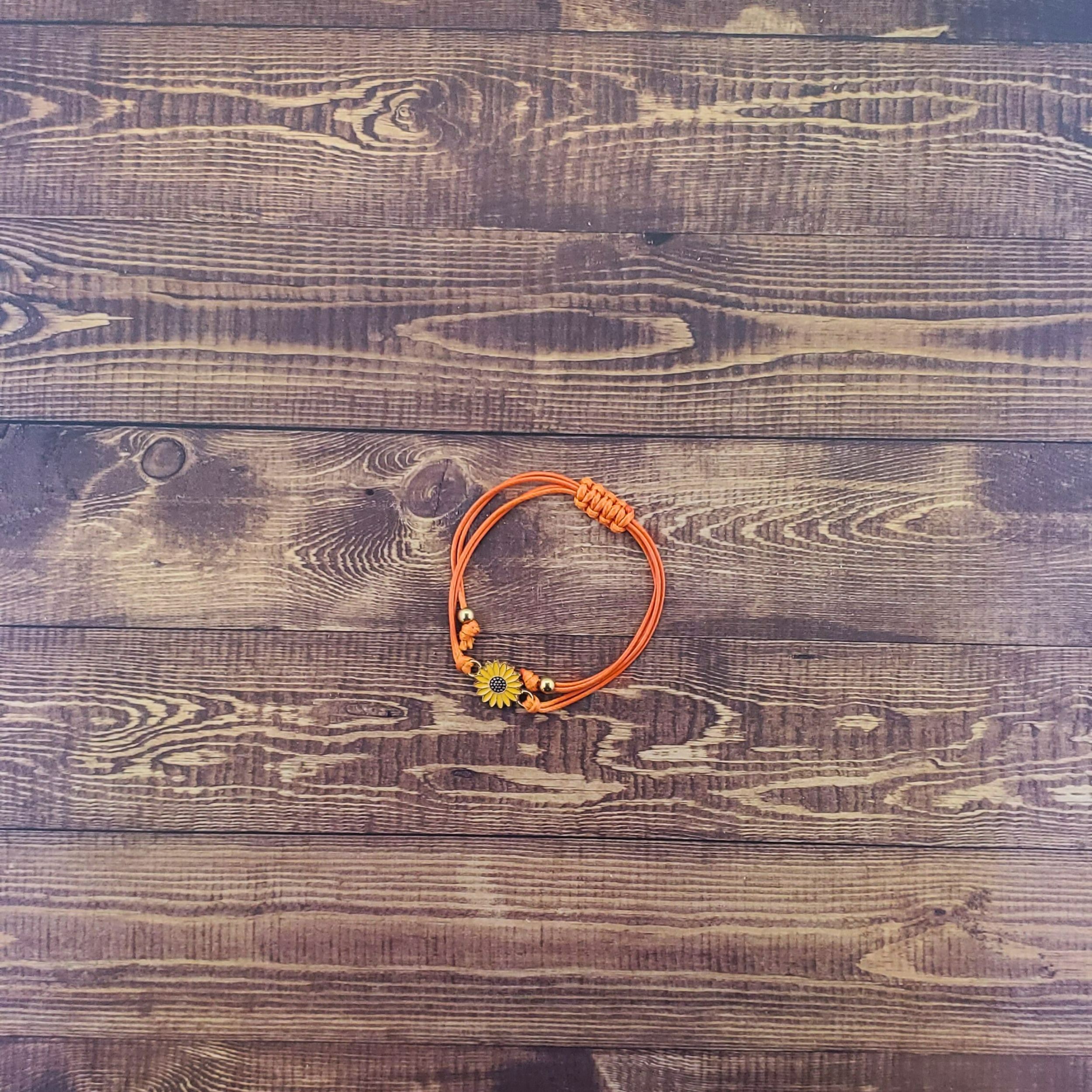 Luxe Sunflower Bracelet in Orange