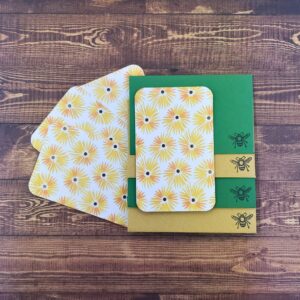 Flowers with Metallic Accents Design Handmade Card & Envelope Set