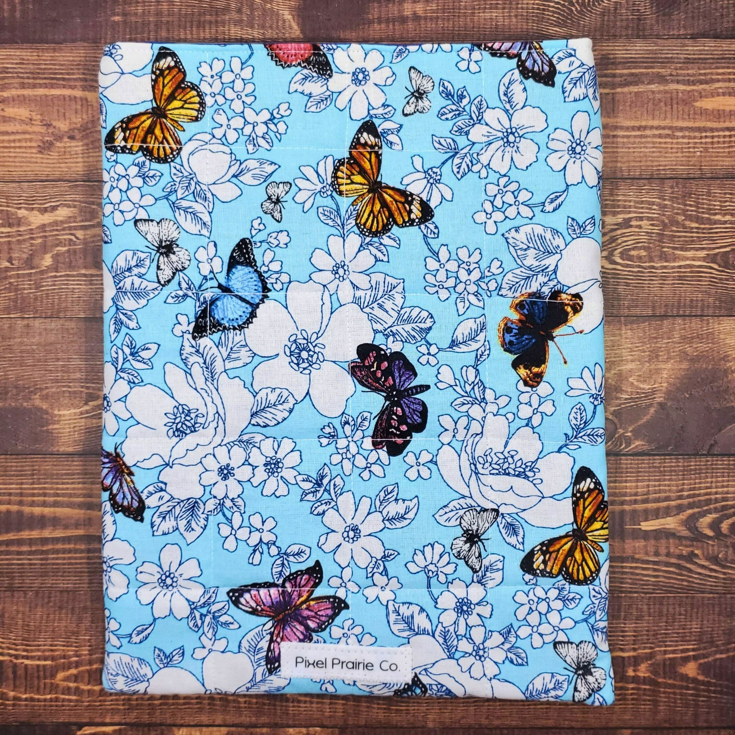 Butterfly Frenzy on Blue Book Sleeve