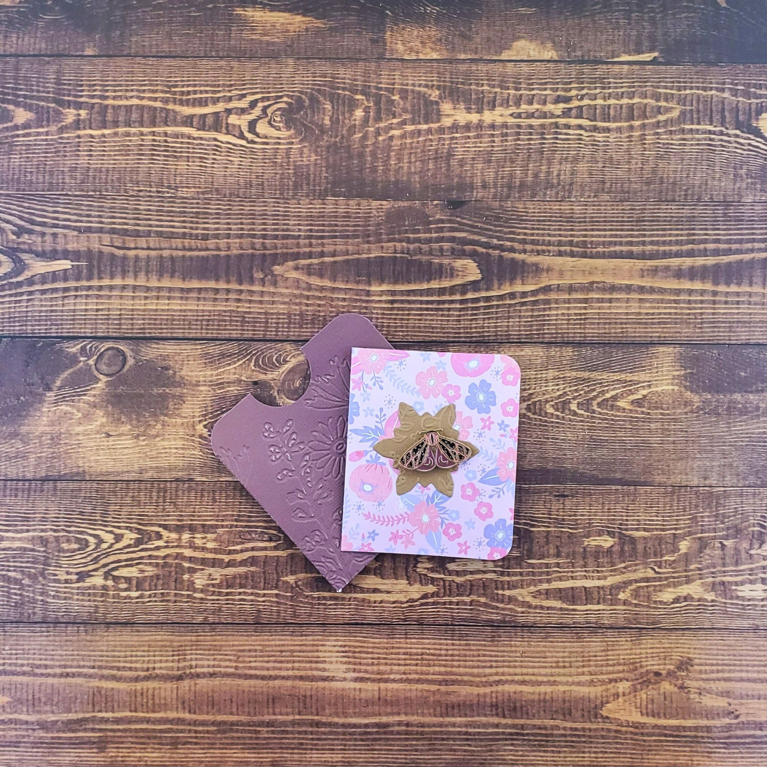 Pink & Black Moon Moth Enamel Pin