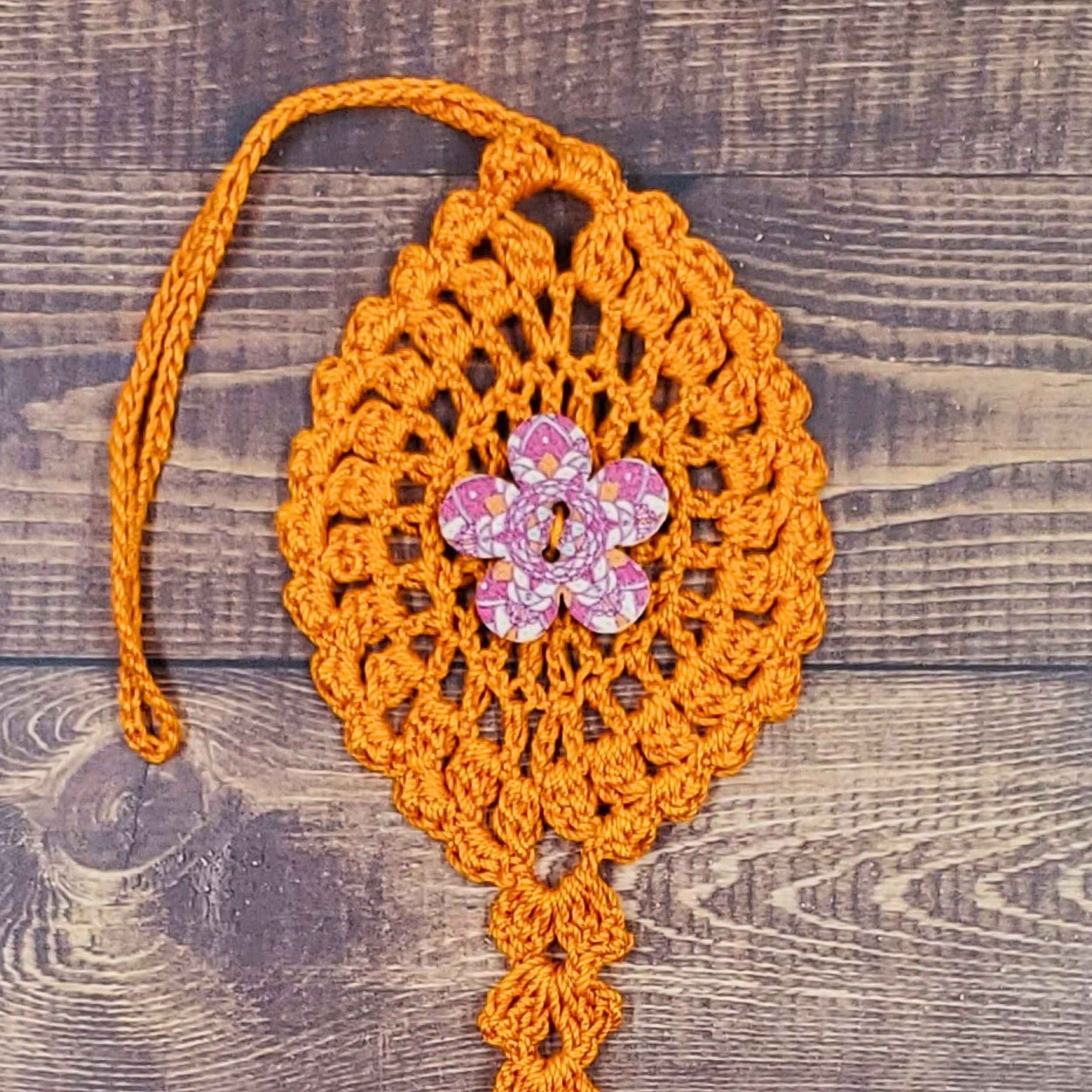 Magenta Mandala Flower on Orange Bloom Charm