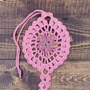 Pink Stripe Flower on Pastel Pink Bloom Charm