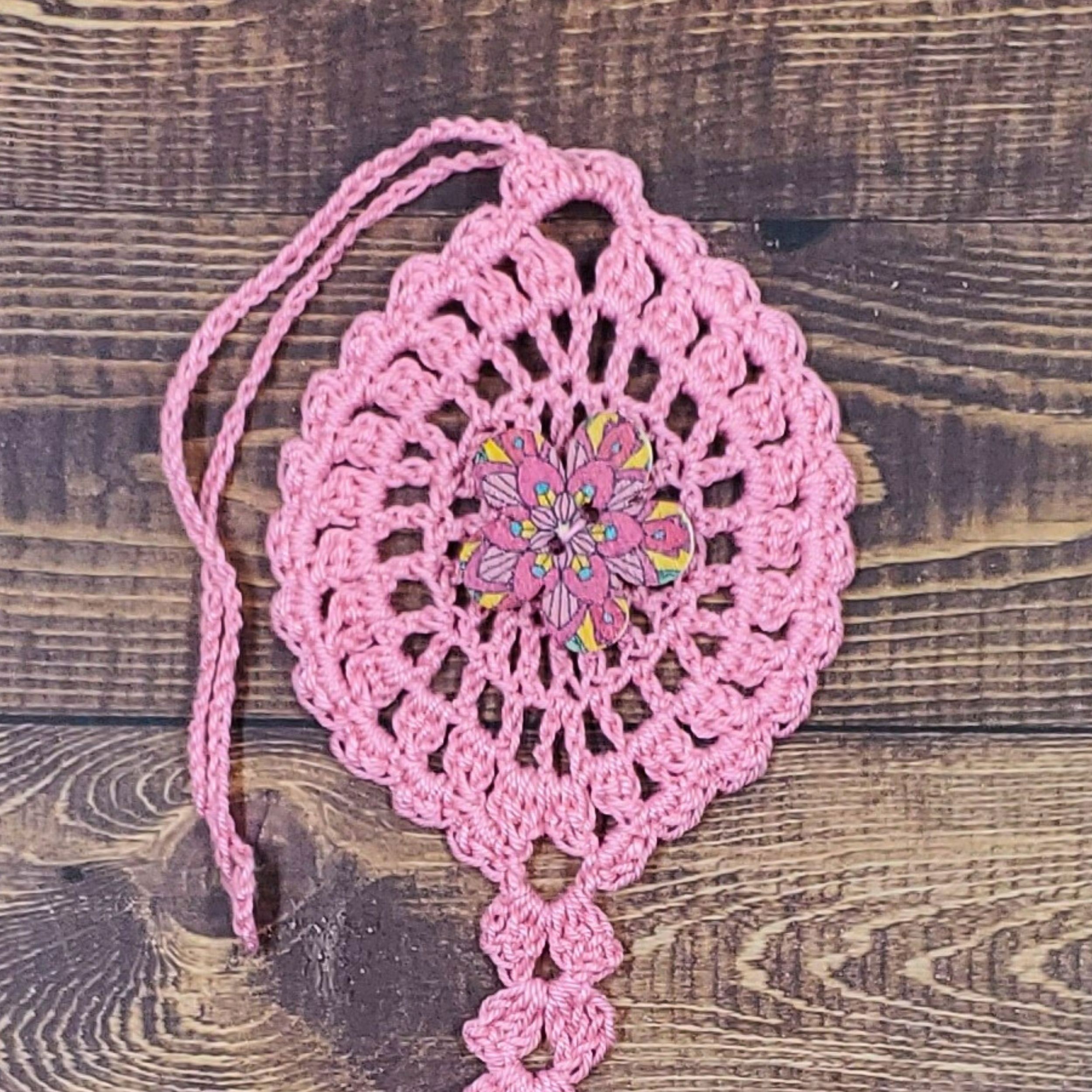 Pink Stripe Flower on Pastel Pink Bloom Charm