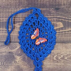 Red Multicolor Butterfly on Royal Blue Flutter Charm