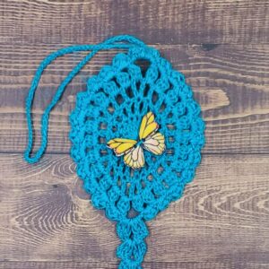 Yellow Butterfly on Teal Flutter Charm