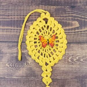 Sunburst Butterfly on Yellow Flutter Charm