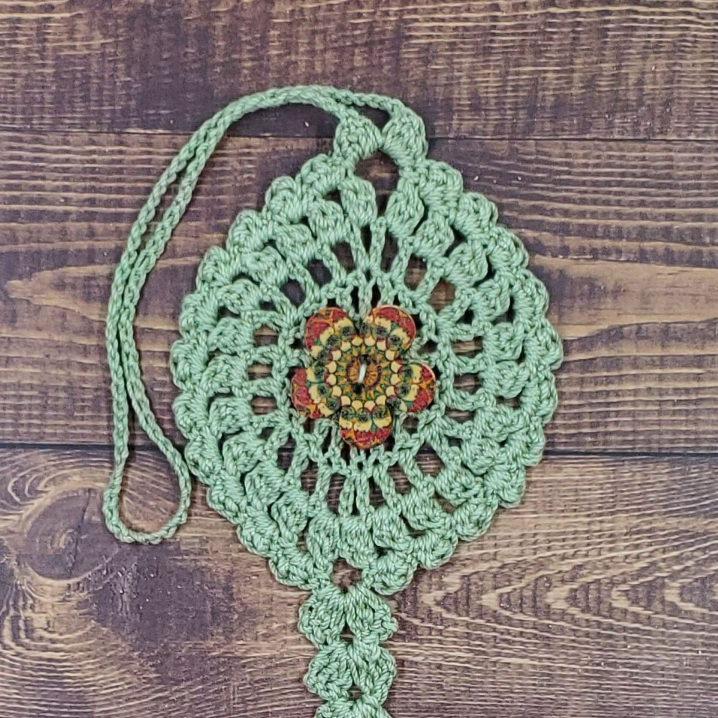 Sunburst Flower on Sage Green Bloom Charm