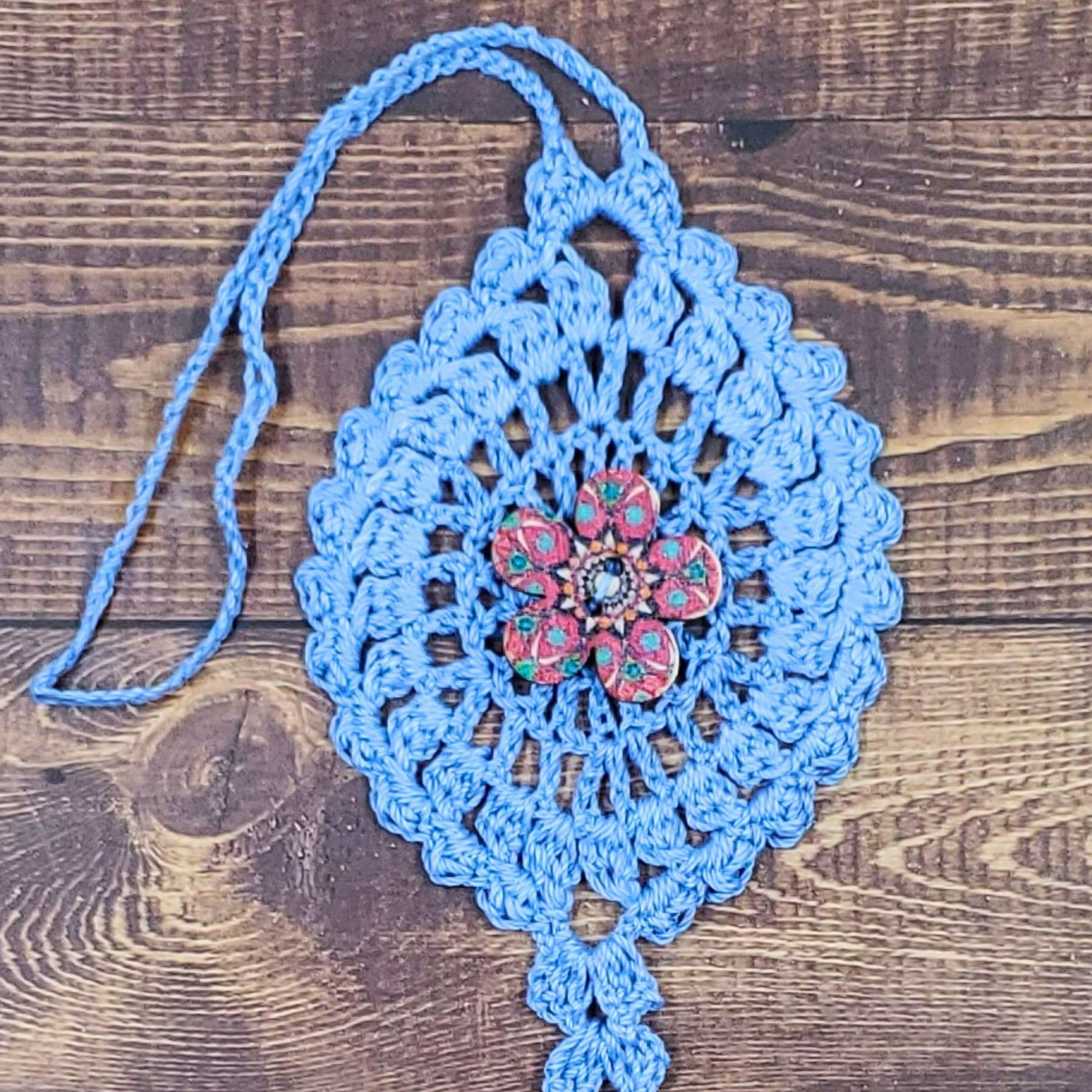 Geometric Flower on Cornflower Blue Bloom Charm
