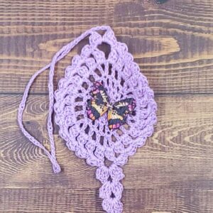 Magenta and Black Butterfly on Pastel Purple Flutter Charm