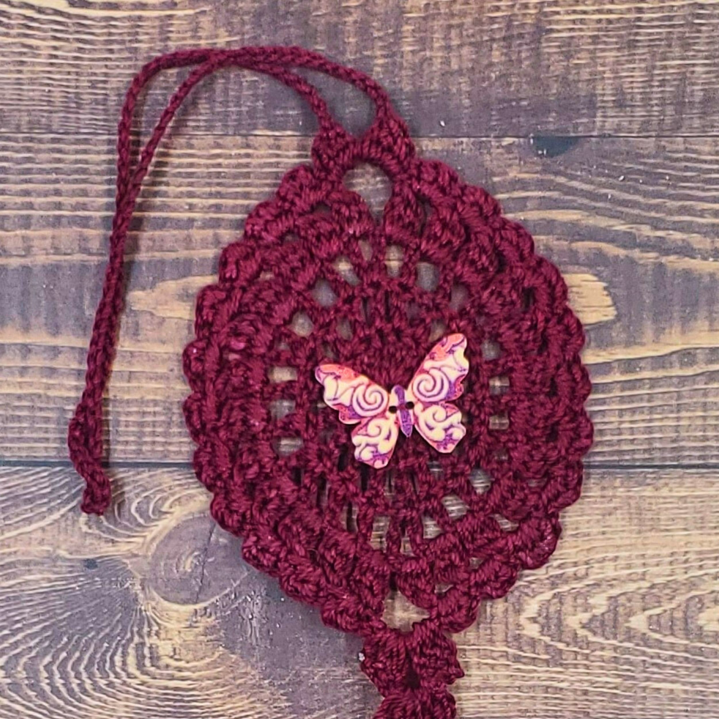 Swirl Butterfly on Burgundy Flutter Charm