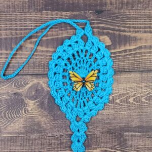 Yellow Butterfly on Turquoise Flutter Charm