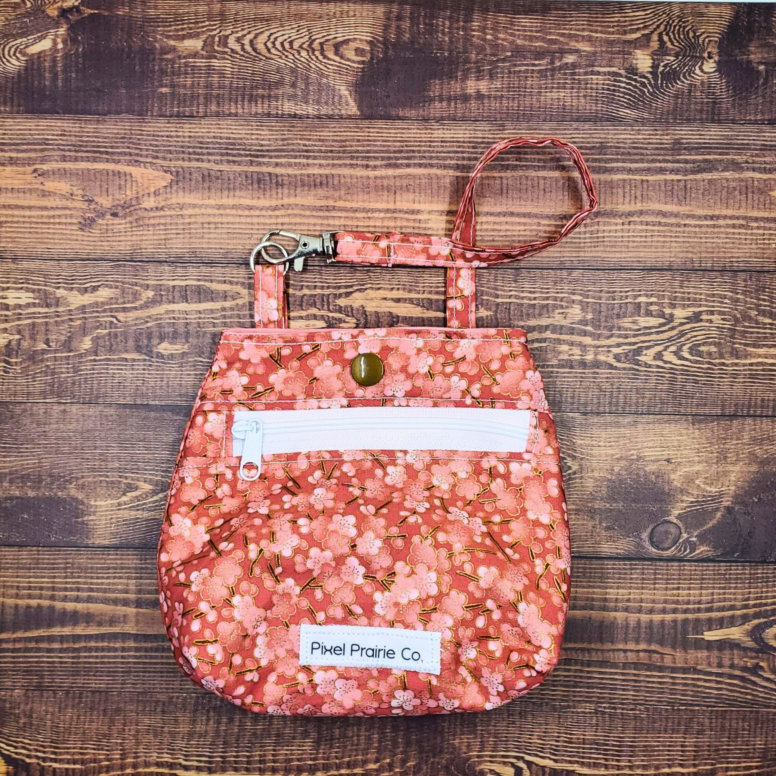 Cherry Blossoms with Metallic Accents Tag-Along Pouch