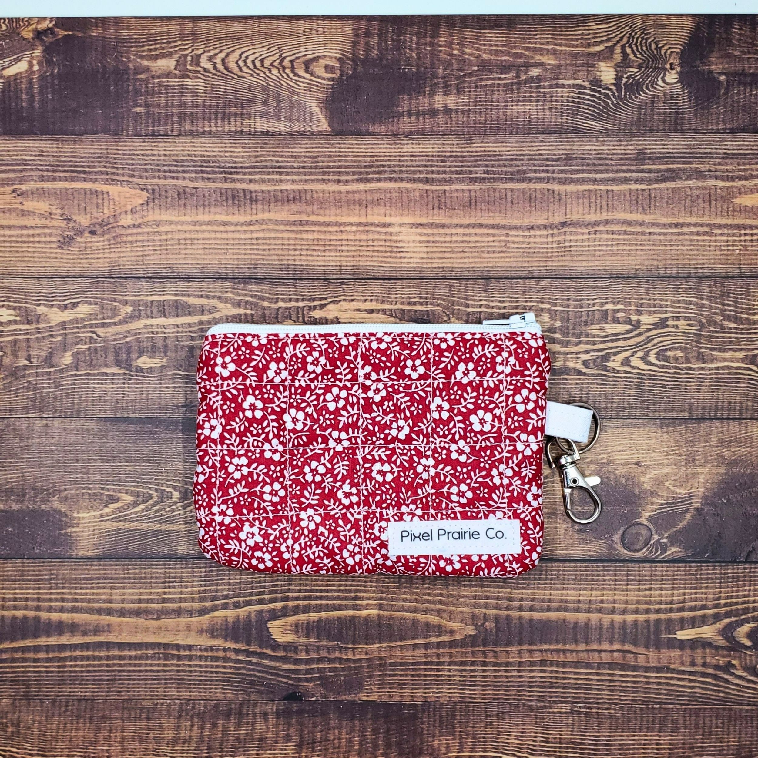 White and Red Keychain Wallet