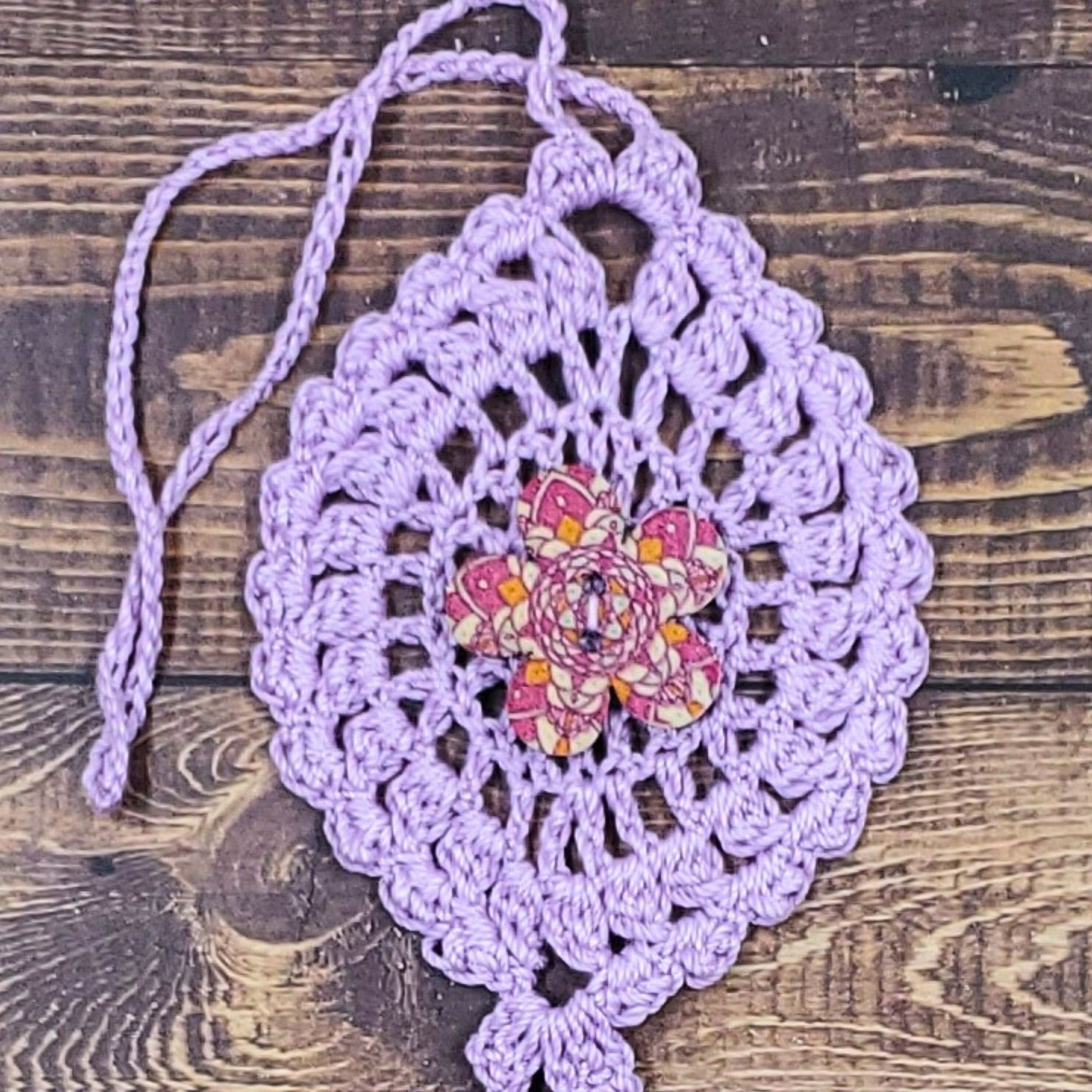 Magenta Mandala Flower on Pastel Purple Bloom Charm