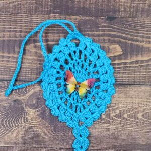 Rainbow Butterfly on Turquoise Flutter Charm