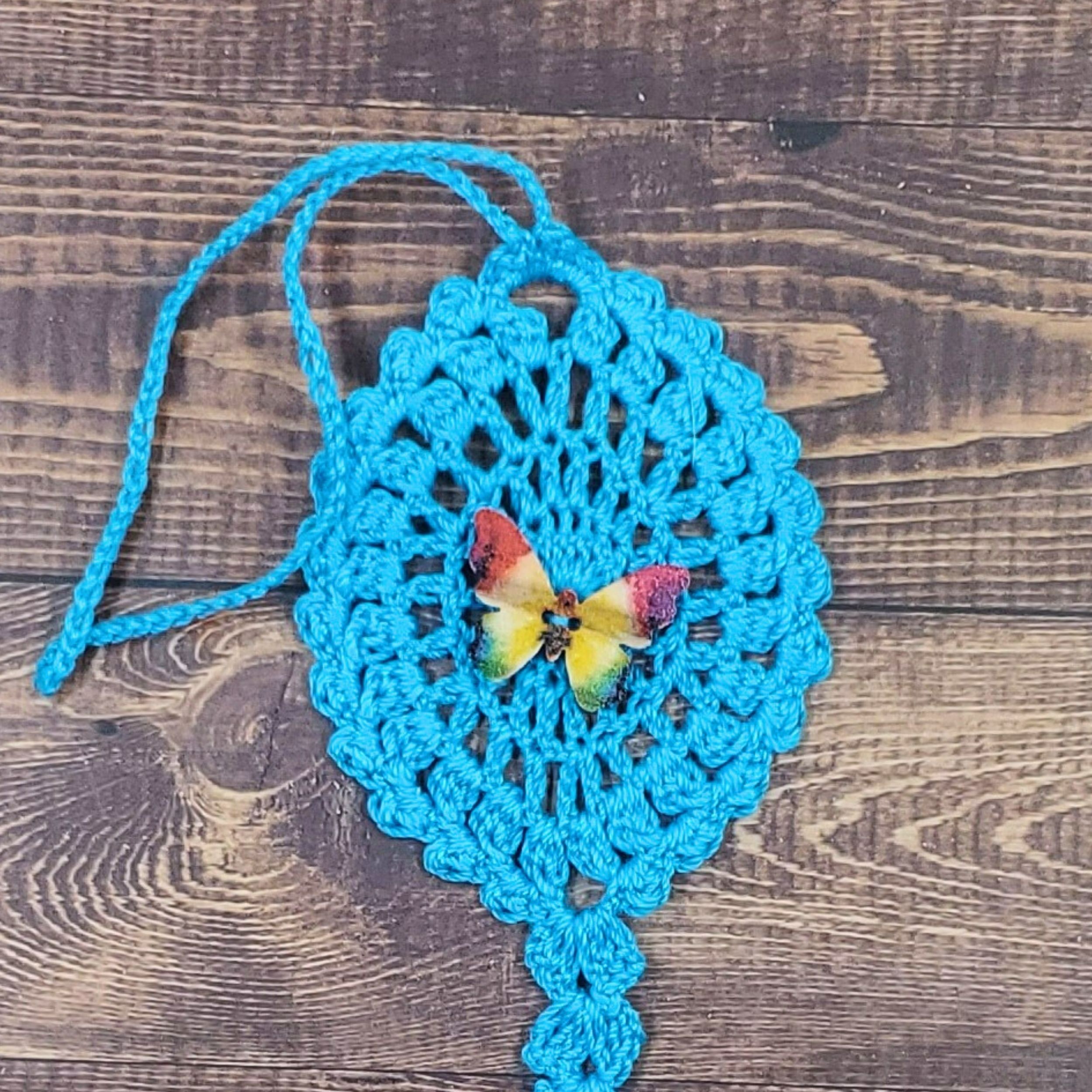 Rainbow Butterfly on Turquoise Flutter Charm
