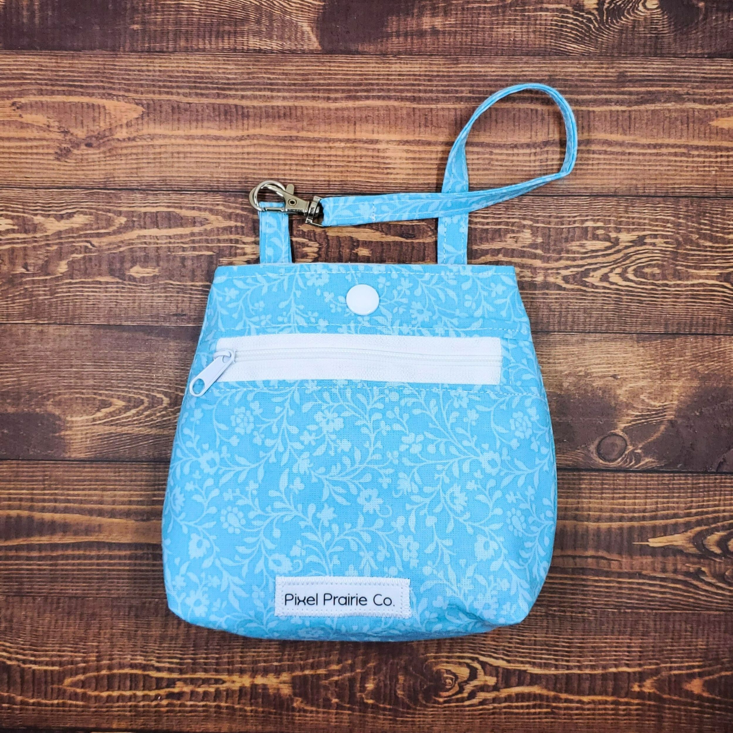 Dainty Blue Floral Tag-Along Pouch