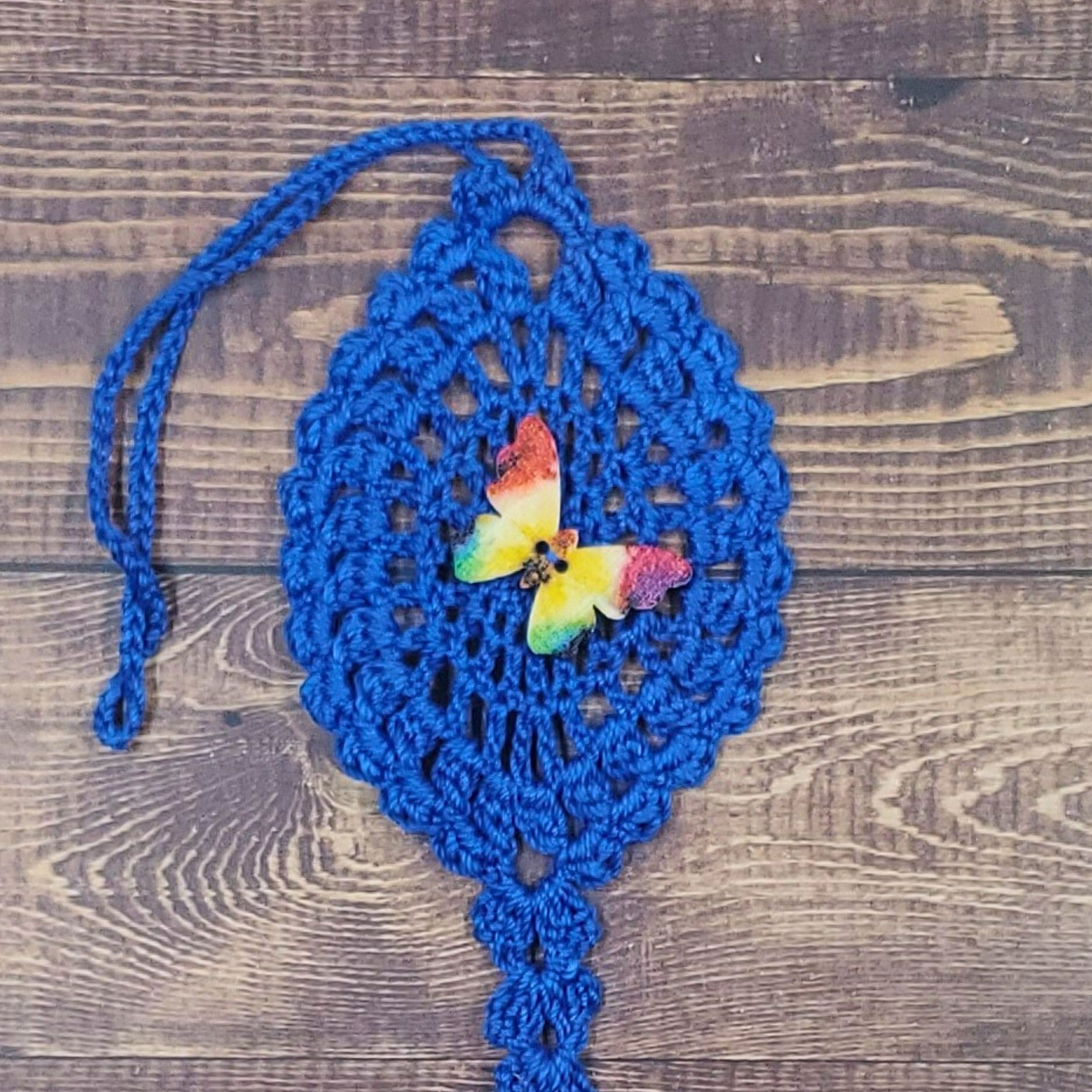 Rainbow 2 Butterfly on Royal Blue Flutter Charm
