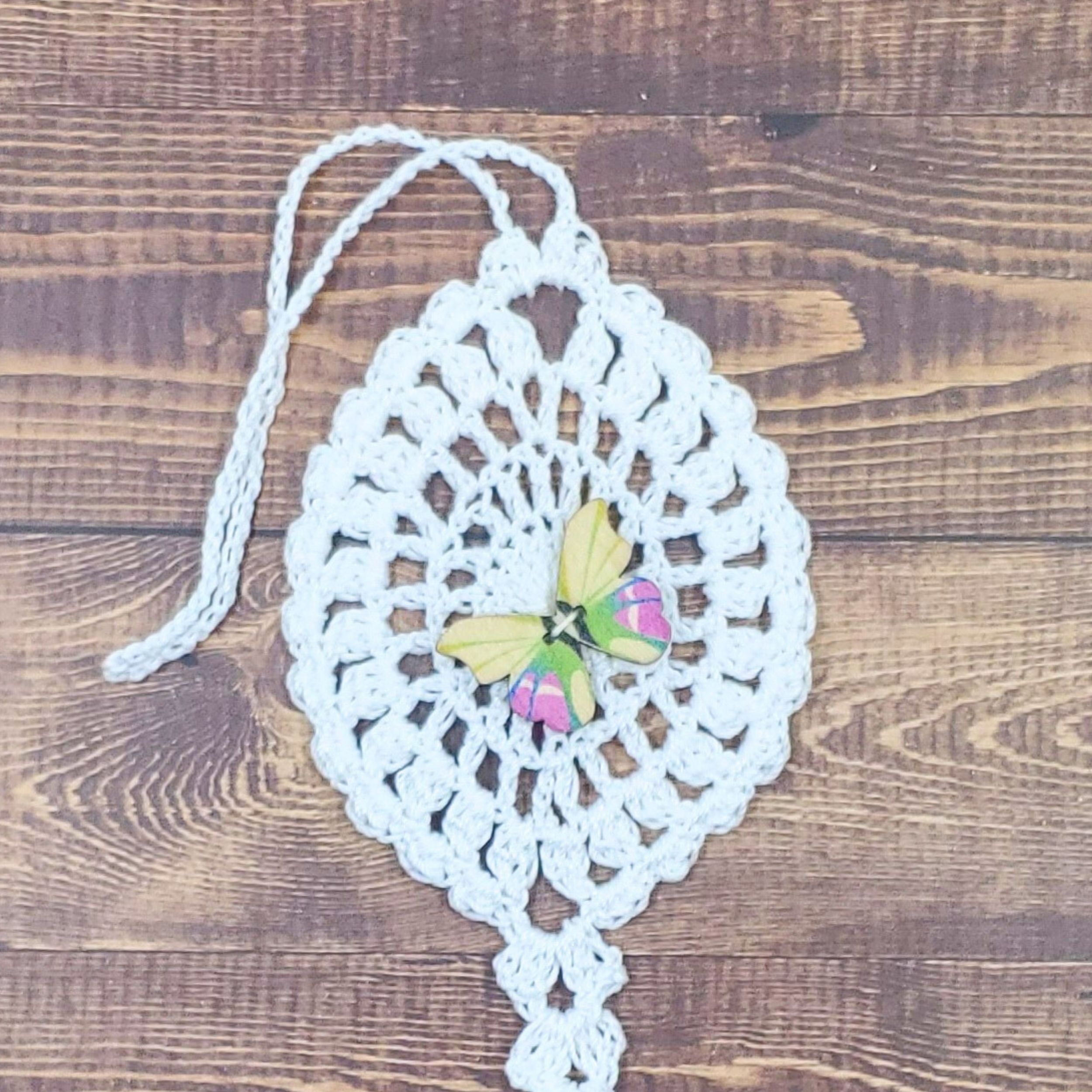 Lime and Magenta Butterfly on White Flutter Charm