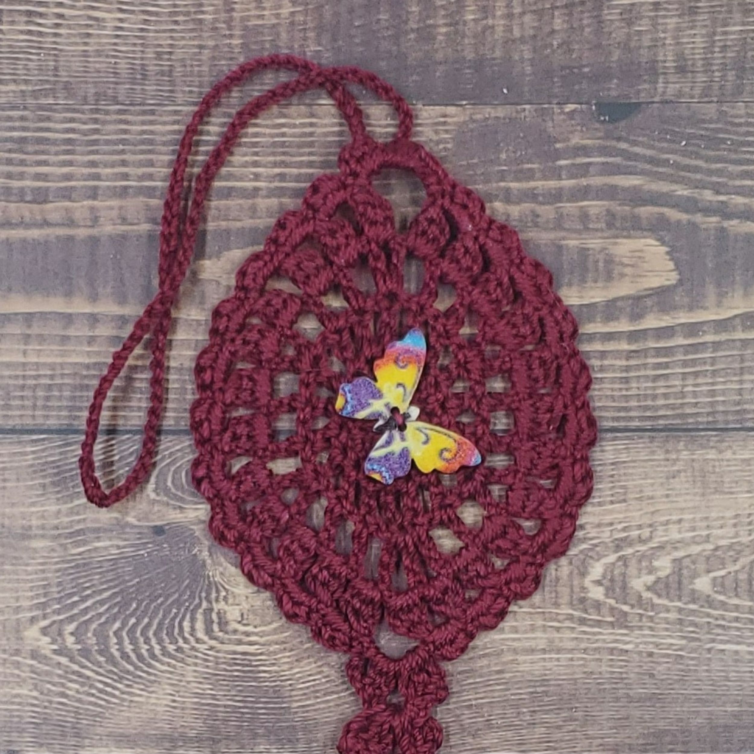 Color Burst Butterfly on Burgundy Flutter Charm