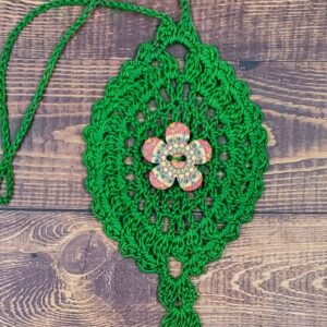 Sunburst Flower on Green Bloom Charm