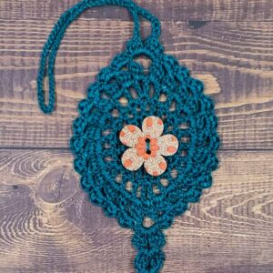 Vintage Flower on Peacock Green Bloom Charm