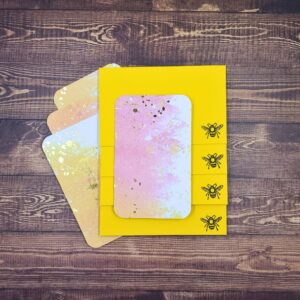 Yellow with Metallic Accents Design Handmade Card & Envelope Set