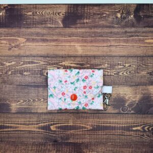 Ditzy Pink Garden Large Earbud Case