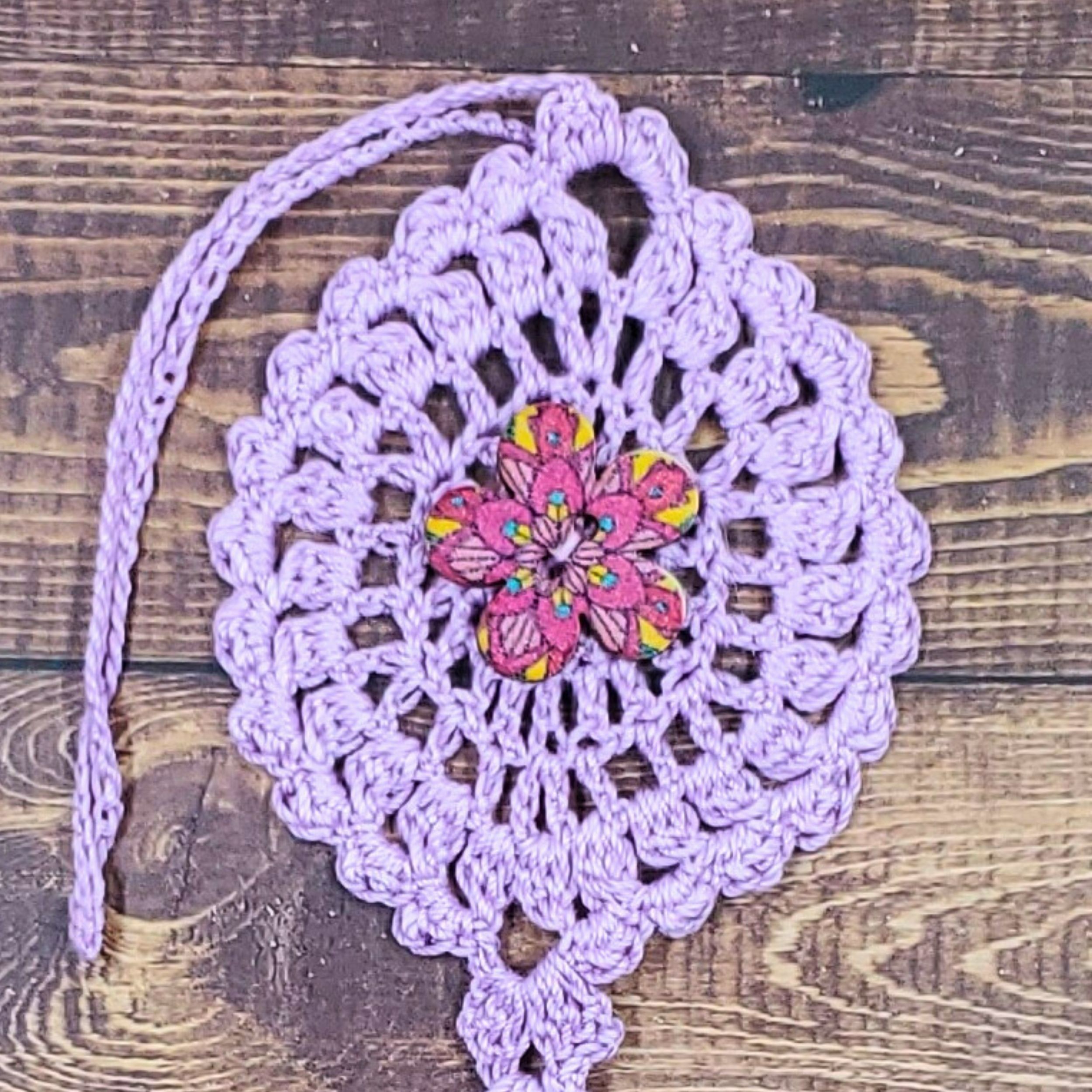 Pink Stripe Flower on Pastel Purple Bloom Charm