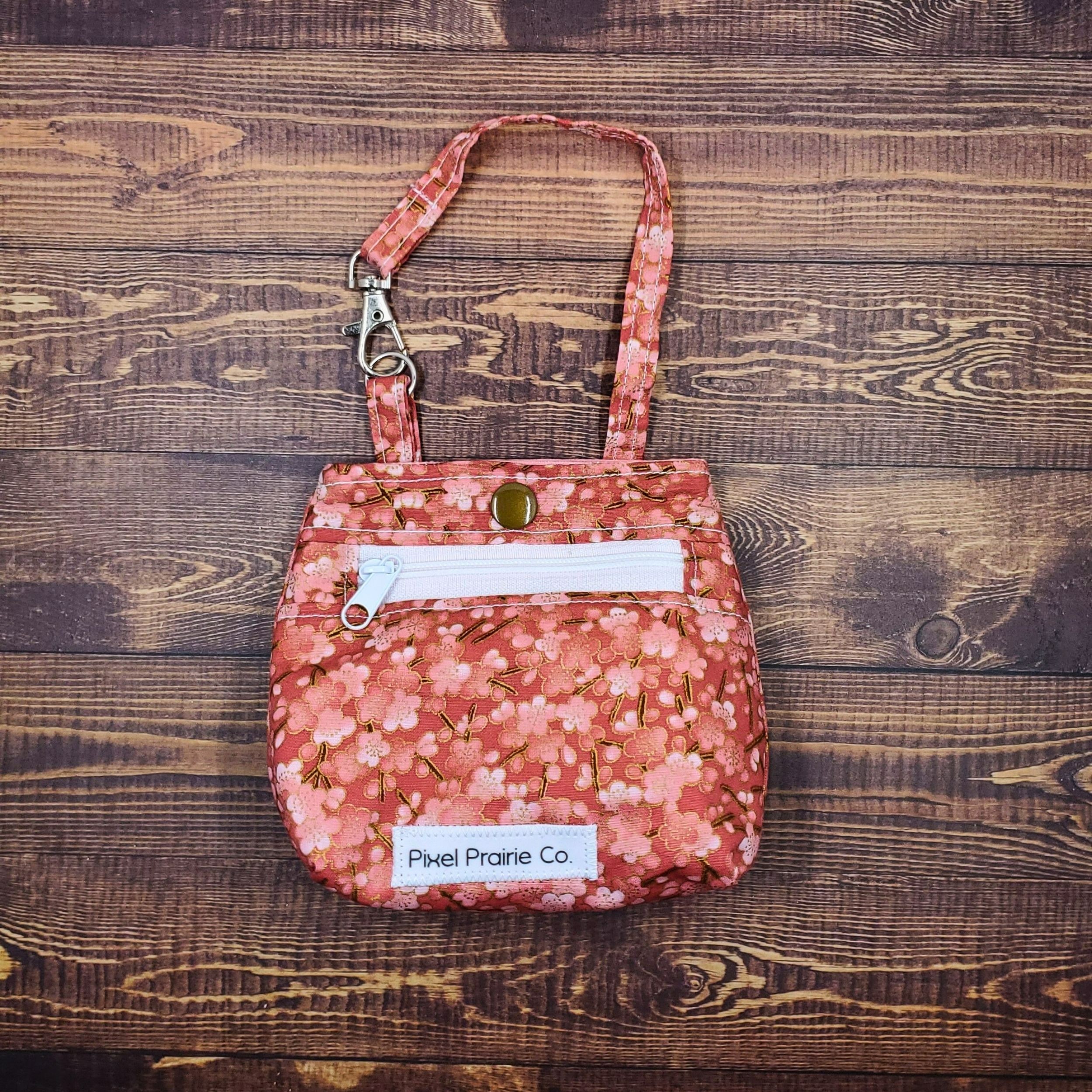 Cherry Blossoms with Metallic Accents Tag-Along Pouch