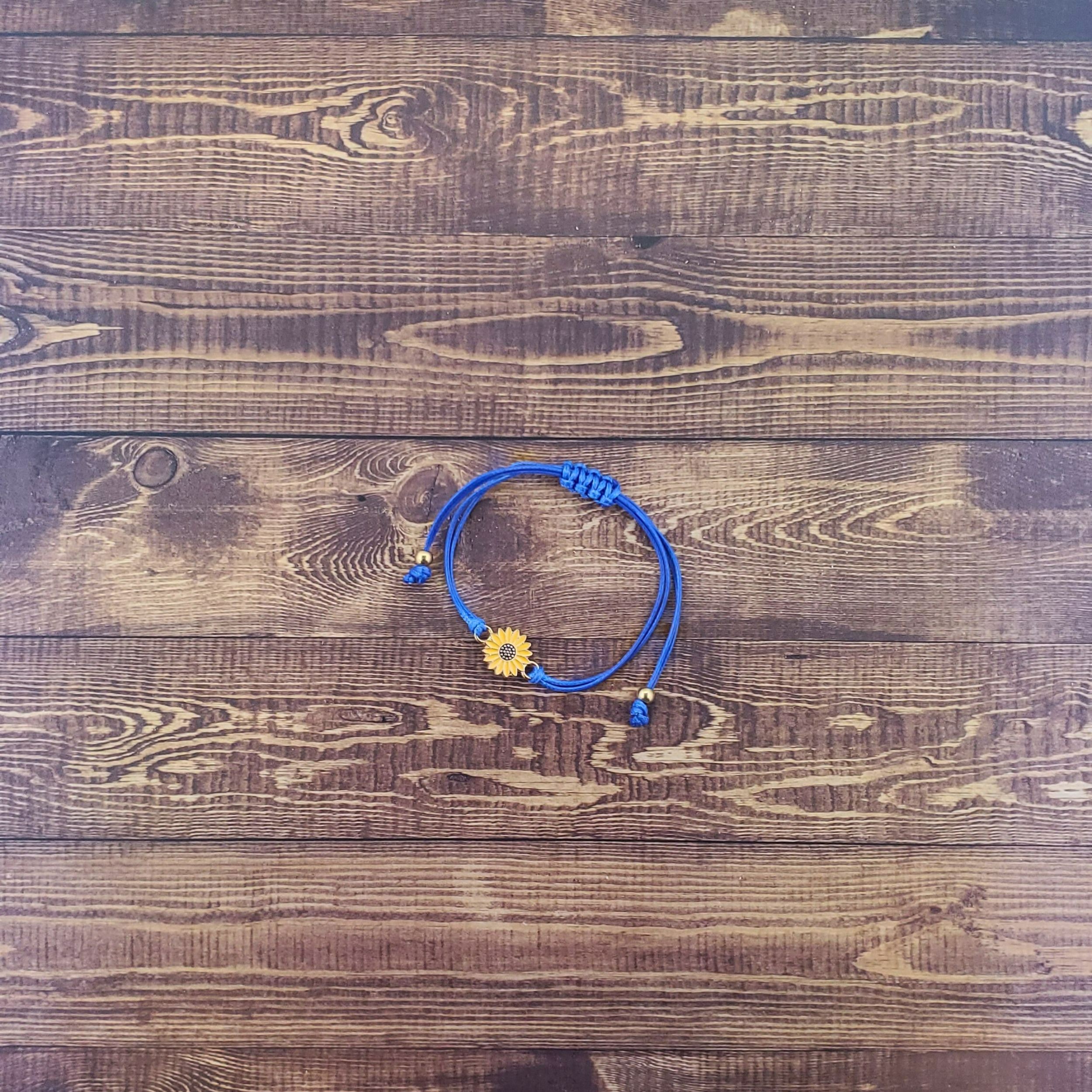 Luxe Sunflower Bracelet in Blue