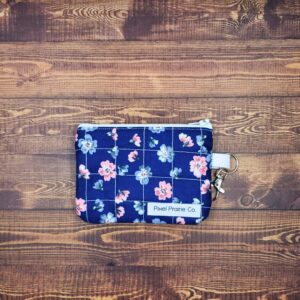 Blooms on Blue Keychain Wallet