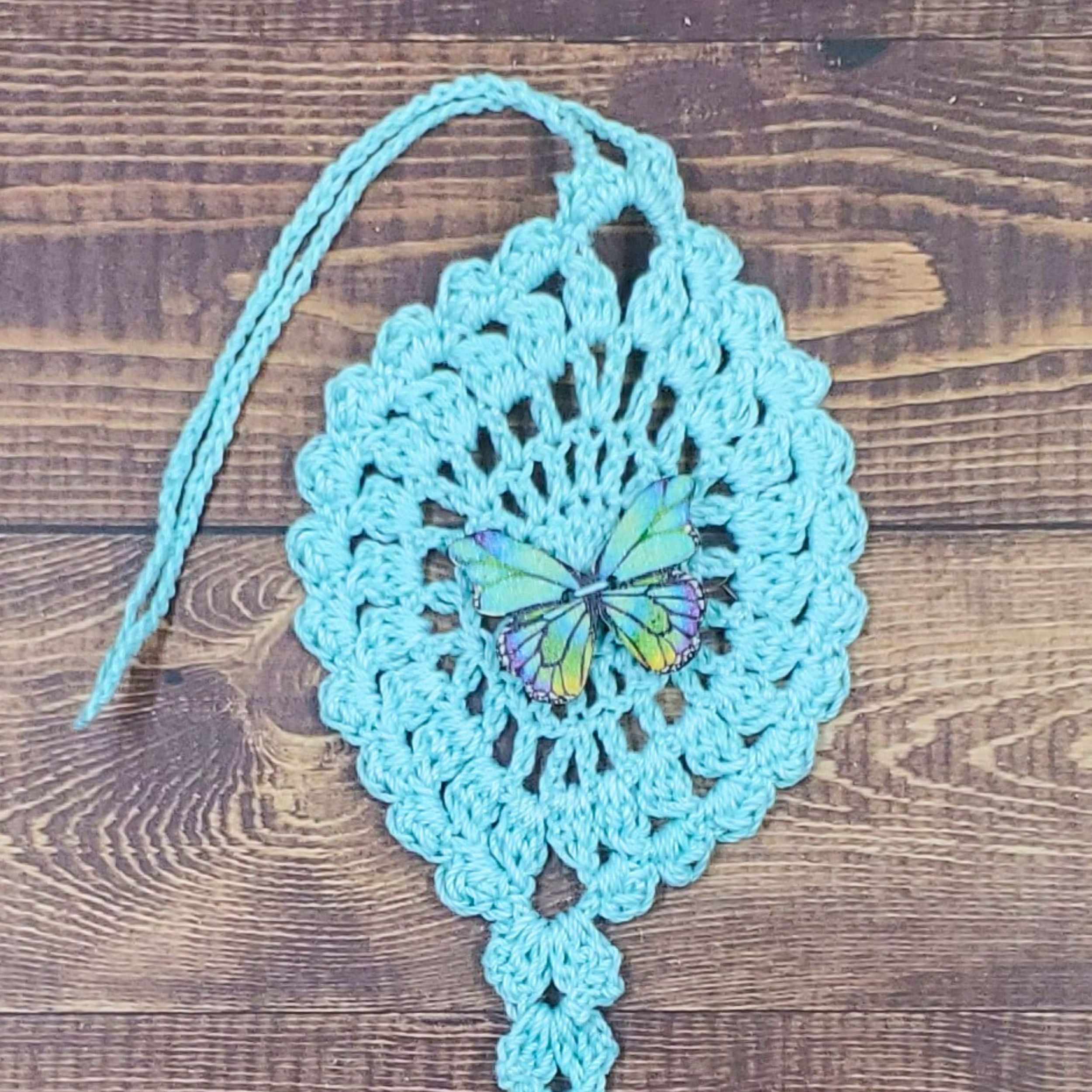 Kaleidoscope Butterfly on Pastel Teal Flutter Charm